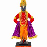 VITTHAL 26” REAL CLOTHS & ORNAMENTS WITH ACRYLIC CASE