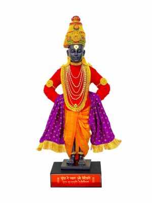 VITTHAL 26” REAL CLOTHS & ORNAMENTS WITH ACRYLIC CASE