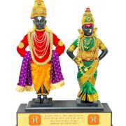 VITTHAL RUKMINI 26 inch REAL CLOTHS & ORNAMENTS WITH ACRYLIC CASE