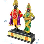 VITTHAL RUKMINI 26 inch REAL CLOTHS & ORNAMENTS WITH ACRYLIC CASE